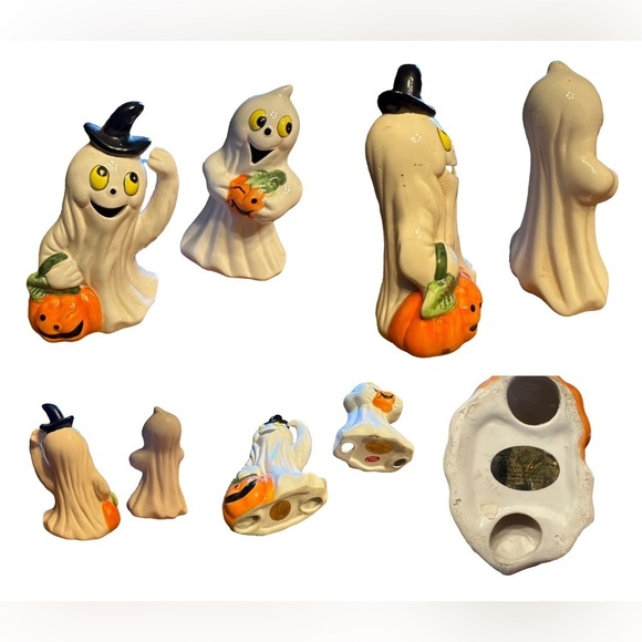 Vintage Other - Vintage K’s Collectibles Ceramic Ghost Figurines Vintage Halloween figurine